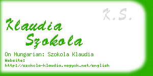 klaudia szokola business card